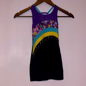 Children’s gymnast unitard for sport and exercise.